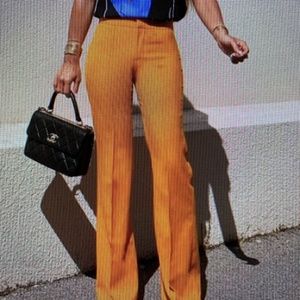 Zara Mustard Blogger Flare Pant NWT